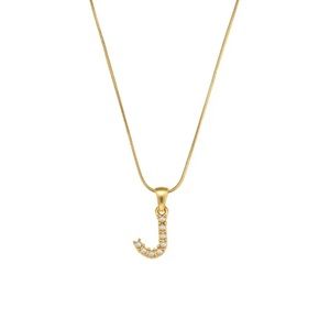 NEW 18K Gold Plated Letter J Mother Pearl Necklace
